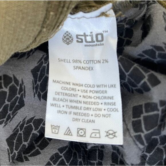 STIO Mens Olive Green Cotton Corduroy Pants 5 pocket Size 40R 40x32 - Picture 5 of 7